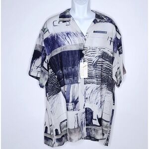 VIVALDI Mens Linen Blend Casual Short Sleeve Shirt Made in Italy NWT Sz. XL